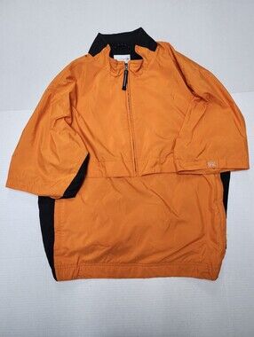 Cutter and Buck CB Windtec Men's Size Medium Orange Black 1/4 Zip Pullover Shirt